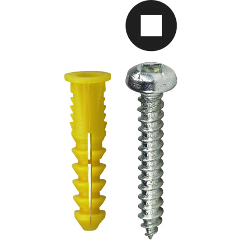 L. H. Dottie 2AKDD | 10 Yellow Wing Conical Anchor Kit With Pan Head Square Drive Screws