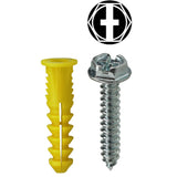 L. H. Dottie 2AKHXTP | 10 Yellow Wing Conical Anchor Kit With Hex Head Combo Drive Screws (Tuff Pack)