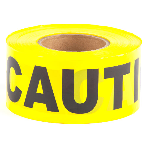 L. H. Dottie BT5 | 3'' x 1000' Yellow Barricade Tape (Caution Caution Caution)