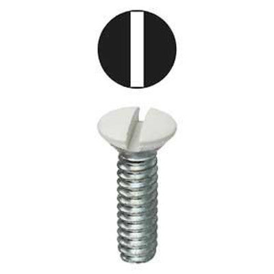 L. H. Dottie 413WHT | 6-32 x 5/16'' White Slotted Oval Head Wall Plate Screw