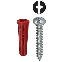 L. H. Dottie K6COTP | 10 Red Conical Anchor Kit With Pan Head Combo Drive Screws (Tuff Pack)