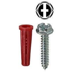 L. H. Dottie K6HX | 10 Red Conical Anchor Kit With Hex Head Combo Drive Screws