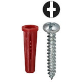 L. H. Dottie RD3TP | 8 Red Conical Anchor Kit With Pan Head Combo Drive Screws (Tuff Pack)