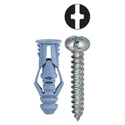 L. H. Dottie TG10KTP | 10 Blue Triple-Grip Anchor Kit With Pan Head Combo Drive Screws (Tuff Pack)