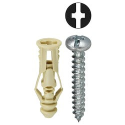 L. H. Dottie TG6KTP | 6 Beige Triple-Grip Anchor Kit With Pan Head Combo Drive Screws (Tuff Pack)