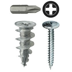 L. H. Dottie WDK8W | 8 Zinc Alloy Walldriller Anchor Kit With Wafer Head Phillips Drive Screws