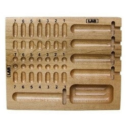 Lab Security Systems LPB001 | Lock Pin Tray, 4" x 4-1/2", Wood with 5-Plug