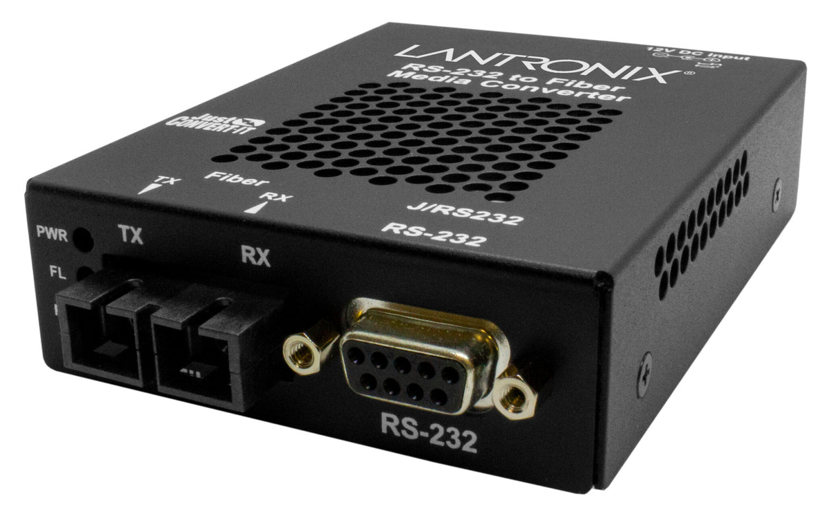 Lantronix J/RS232CF01SCLA | Stand-alone RS232 Media ConverterRS232 Copper to Fiber