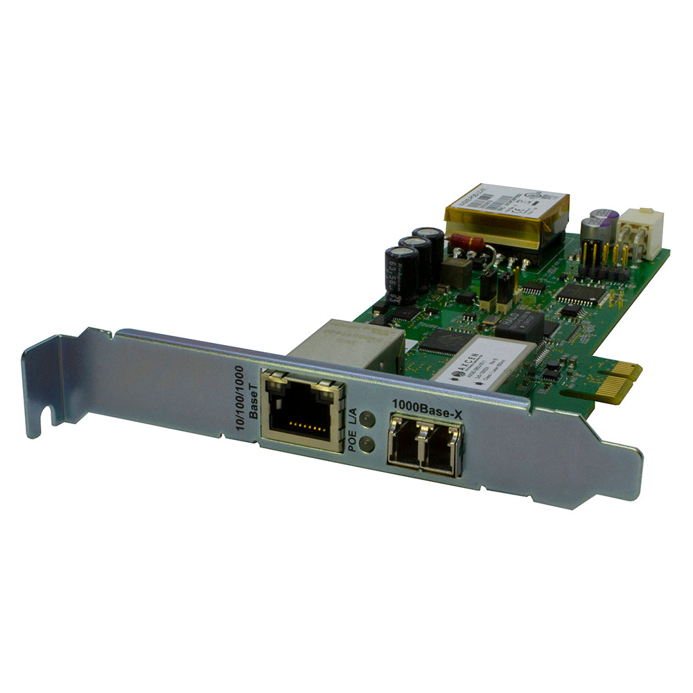 Lantronix N-GXE-POE-LC-01 | PCIe Gigabit Ethernet Fiber Network Interface Card with PoE+ 1000Base-X and 10/100/1000Base-T PoE+