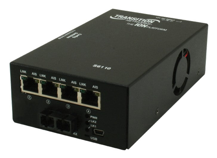 Lantronix S6110-1014-BR | S6110 Series Ion 4xt1/e1/j1 Copper To Fiber Network Interface Device Without Ethernet, Port One: (1) 1310 Nm Single-mode (lc) [20 Km/12.4 Mi], Port Two: (4) Rj48 [1.5 Km/0.9 Mi], Br