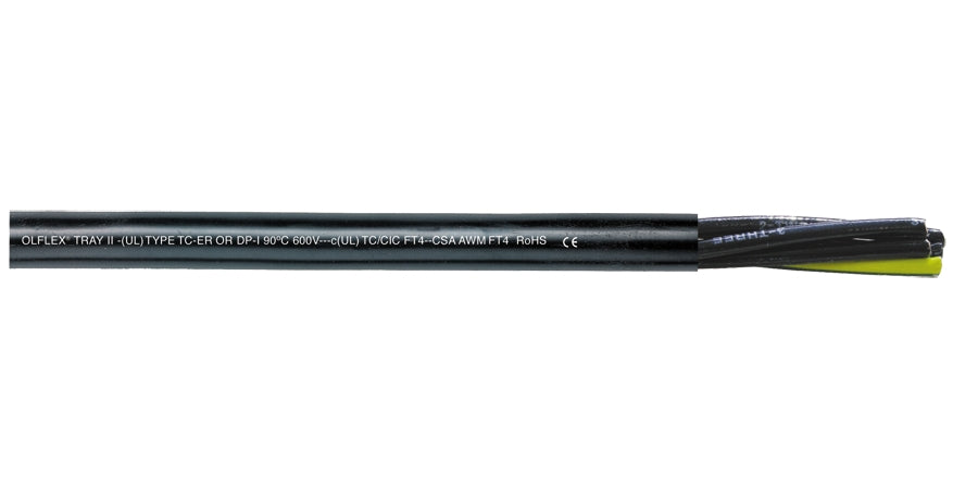 Lapp Group 221203 | Tray Cable, 12 AWG, Bare Copper, Insulation Material PVC/ Nylon, 600 to 1000V, 3Conductor