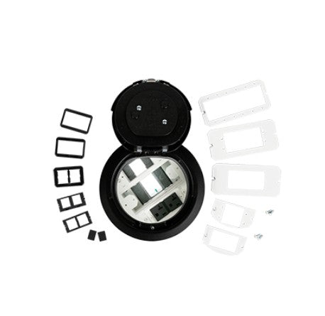 Legrand 6ATC2PAVBK | 6 AT Prewired A/V Evolution Poke Thru Device, Surface Style Cover, Black