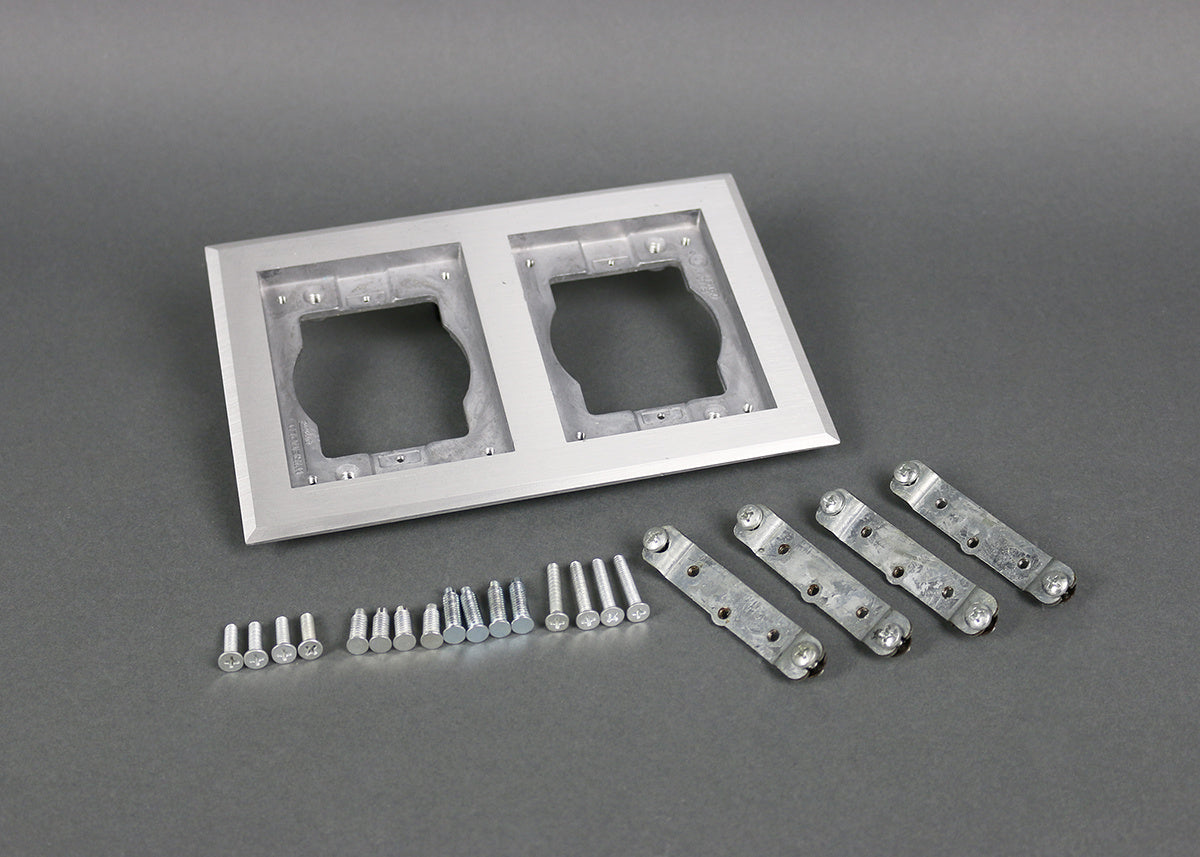 Legrand 828TCAL | Omnibox Double Gang Rectangular Aluminum Carpet/Tile Flange