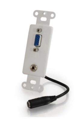 Legrand CG37091 | VGA and 3.5 mm Audio Pass Through Wall Plate White