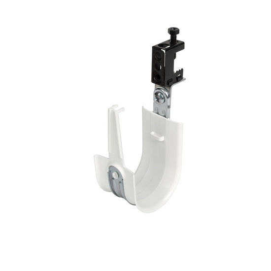 Cablofil CJ32HPACSSBC | 2" Plastic Coated J-Hook with Latch and 90 Angle Clip with Screw on Beam Clip 1/8-1/2"