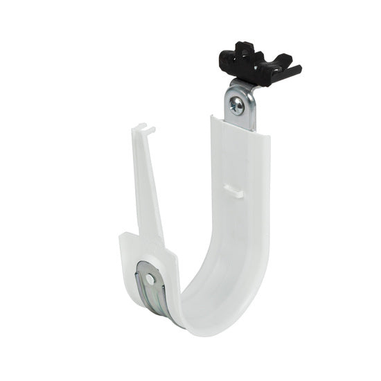 Cablofil CJ48HPACHOK24 | 3" Plastic Coated J-Hook with Latch and 90 Angle Clip with Knock-on Beam Clip 1/8-1/4"