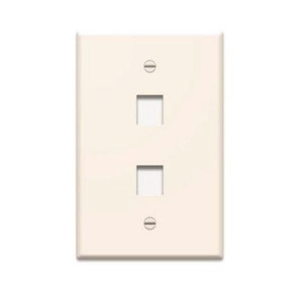 Legrand KTPDL2LA | Single Gang Labeled Wall Plate, 2-Port, Light Almond