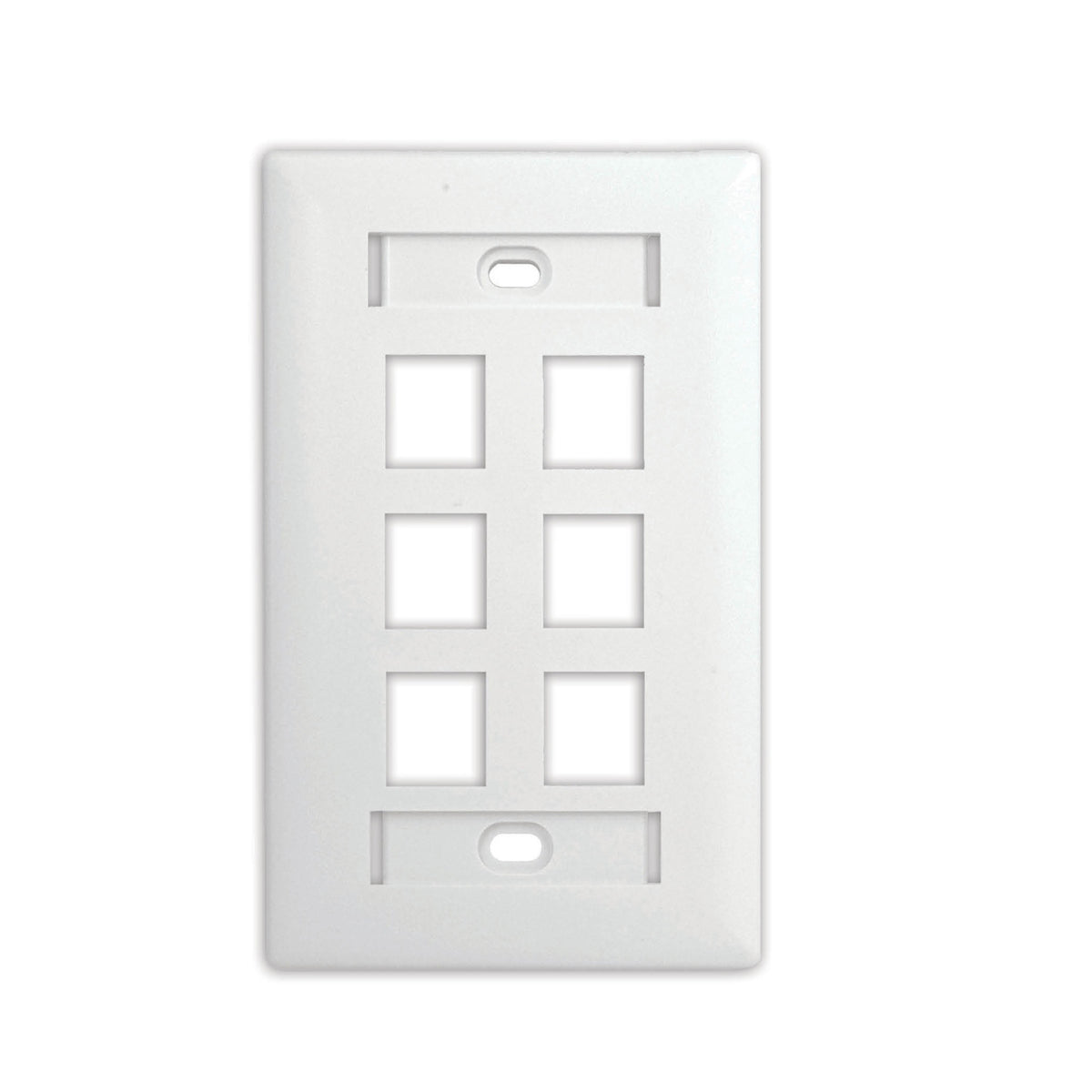 Legrand KTPDL6W | 6-Port Keystone Wall Plate With Label, White