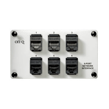 Legrand AC1000 | Network Interface Module, 6-Port, RJ45 Connector, 6.5" Width x 2.7" Depth x 2.9" Height, 18 Gauge Cold Rolled Steel, Gray