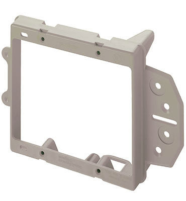 Legrand AC100902 | Bracket, 2-Gang, Low Voltage, Face Mount, 5.86" Width x 1.5" Depth x 3.78" Height, Cast Alloy, Gray