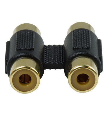 Legrand AC2704BK | Stereo Cable Coupler, 1-Pair, RCA, 4.5" Width x 0.45" Depth x 6" Height, Black