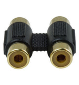 Legrand AC2704BK | Stereo Cable Coupler, 1-Pair, RCA, 4.5" Width x 0.45" Depth x 6" Height, Black