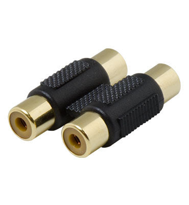 Legrand AC2704BK | Stereo Cable Coupler, 1-Pair, RCA, 4.5" Width x 0.45" Depth x 6" Height, Black