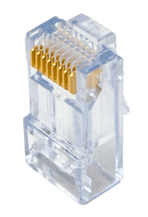 Legrand AC3460V0 | Modular Plug, RJ45, 1-Port, 0.46" Width x 0.885" Depth x 0.312" Height, Clear, For Cable, 10 per Pack