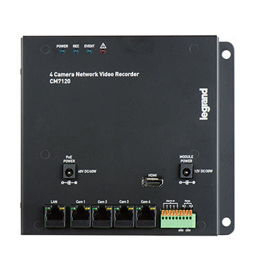 Legrand CM7120 | Network Video Recorder, 12 Volt AC, 30 Watt, 6" Width x 1.75" Depth x 6.5" Height, Metal/PCB, Black, For Camera