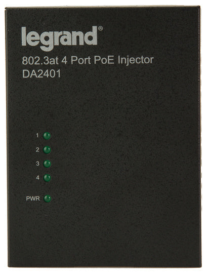 Legrand DA2401 | Power Over Ethernet Injector, High Performance, Bracket/Desk Mount, 52 to 56 Volt DC, 70 MM Width x 26 MM Depth x 97 MM Height