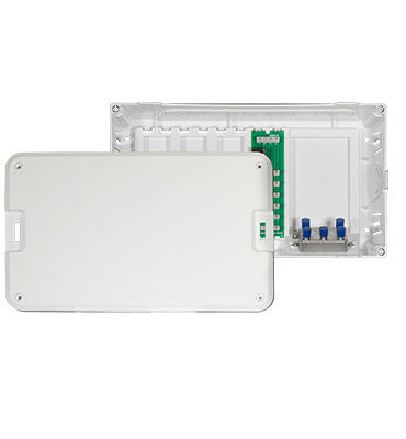 Legrand EN0802 | Enclosure Kit, Low Voltage, Structured Wiring, 8", White, With Enclosure/Cover/6-Way Phone Module/4-Way Coax Splitter