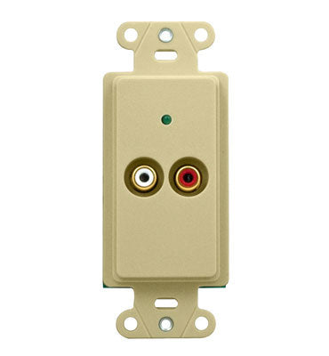Legrand F7417IV | Audio Local Source Input, Cat 5E, RCA, 2-Port, 1.65" Width x 4.2" Height, ABS Plastic, Ivory