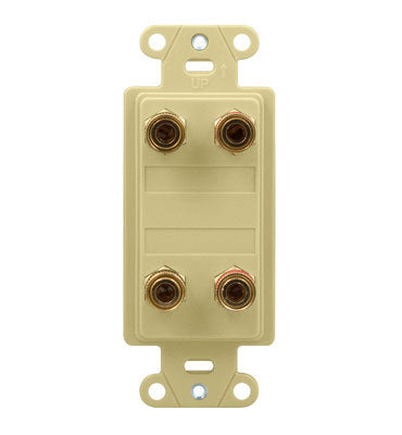 Legrand F9005IV | Speaker Connection Strap, Universal Dual, Pre-Configured, Decorator, 1-Gang, 4-Port, 1.65" Width x 1.25" Depth x 4.19" Height, High Impact Flame-Retardant Plastic, Ivory