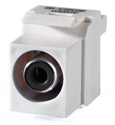 Legrand KSRCABW | Keystone Insert, Audio/Video, RCA to RCA, Black Insulator, White