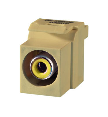 Legrand KSRCAYI | Keystone Insert, Audio/Video, RCA to RCA, Yellow Insulator, Ivory