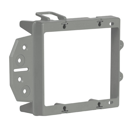 Legrand SLV2B | Electrical Box Bracket, Low Voltage, 2-Gang, Face Mount, 5.86" Width x 1.5" Depth x 3.78" Height, Cast Alloy, For New Construction with Quick/Click Technology