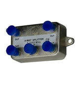 Legrand VM0204 | Coax Splitter, 4-Way, Low Voltage, 4-Port, Vertical, 2 Gigahertz, 2.91" Width x 1.22" Depth x 1.62" Height, Nickel Plated with Tin Sealed