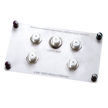 Legrand VM1000 | Passive Video Splitter/Combiner, Enhanced, 4-Way, 5 to 1000 Megahertz, 75 Ohm, 6.5" Width x 3" Height, Gray, With Mounting Hardware