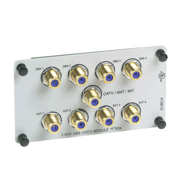 Legrand VM7634 | Satellite Distribution Module, 4-Way, (4) LNB Input/(1) CATV/ANT Input/(4) Output, 75 Ohm Impedance, -40 to 60 Deg C, 6.3" Width x 1.9" Depth x 3.4" Height