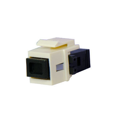 Legrand WP1211LA | Keystone Insert, LC Multi-Mode Fiber Female-to-Female Coupler, 0.7" Length x 4" Width x 6" Height, Light Almond