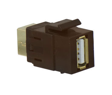 Legrand WP1221BR | Keystone Insert, USB 2.0 A/B Adapter, 0.65" Length x 4" Width x 6" Height, Brown