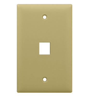 Legrand WP3401IV | Keystone Wallplate, 1-Gang, 1-Port, 2.94" Width x 0.44" Depth x 4.69" Height, ABS Plastic, Ivory