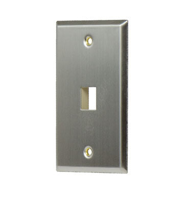 Legrand WP3401SS | Keystone Wallplate, 1-Gang, 1-Port, 2.94" Width x 0.44" Depth x 4.69" Height, ABS Plastic, Stainless Steel
