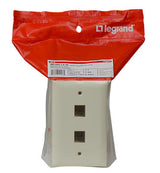 Legrand WP3402LA | Keystone Wallplate, 1-Gang, 2-Port, 2.94" Width x 0.44" Depth x 4.69" Height, ABS Plastic, Light Almond