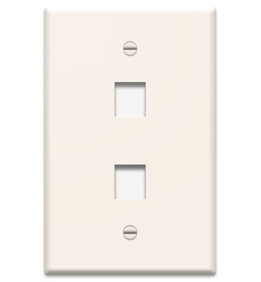 Legrand WP3402LA | Keystone Wallplate, 1-Gang, 2-Port, 2.94" Width x 0.44" Depth x 4.69" Height, ABS Plastic, Light Almond