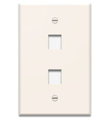 Legrand WP3402LA | Keystone Wallplate, 1-Gang, 2-Port, 2.94" Width x 0.44" Depth x 4.69" Height, ABS Plastic, Light Almond