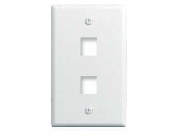 Legrand WP3402IV | Keystone Wallplate, 1-Gang, 2-Port, 2.94" Width x 0.44" Depth x 4.69" Height, ABS Plastic, Ivory