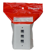 Legrand WP3403WH | Keystone Wallplate, 1-Gang, 3-Port, 2.94" Width x 0.44" Depth x 4.69" Height, ABS Plastic, White
