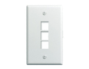 Legrand WP3403WH | Keystone Wallplate, 1-Gang, 3-Port, 2.94" Width x 0.44" Depth x 4.69" Height, ABS Plastic, White