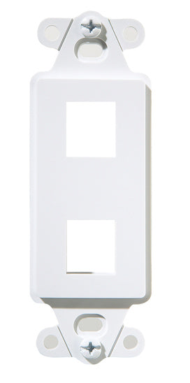 Legrand WP3412WH | Decorator Outlet Strap, 2-Port, Keystone Insert Plug, 1.65" Width x 0.28" Depth x 4.19" Height, ABS Plastic, White